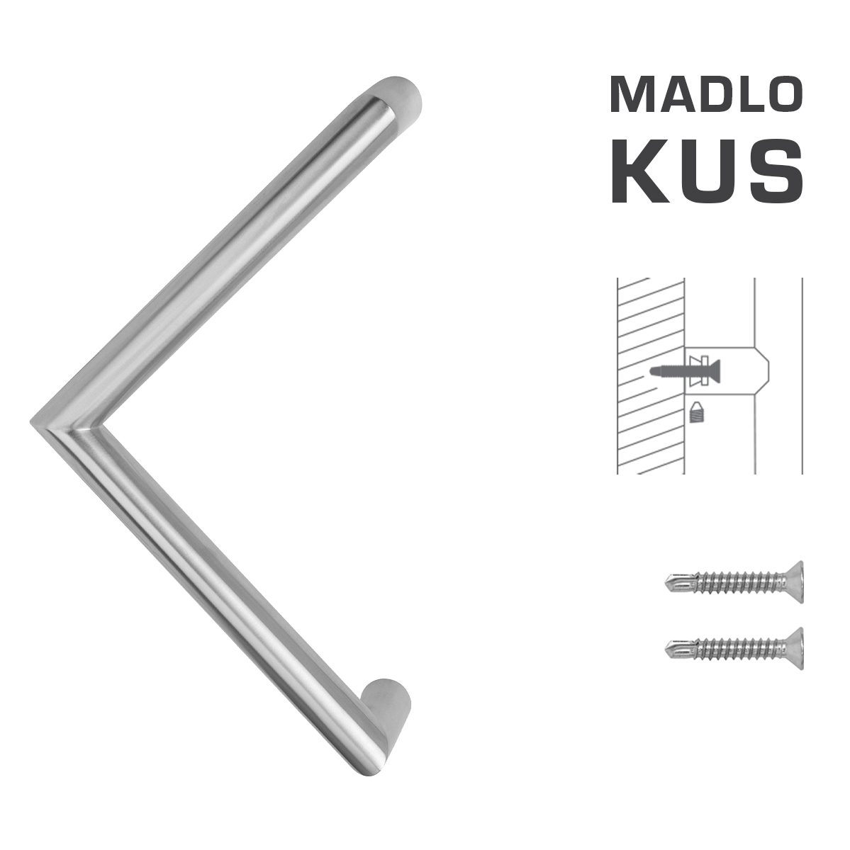 Madlo na dveře FT - MADLO kód K14 Ø 30 mm ST ks BN - Broušená nerez