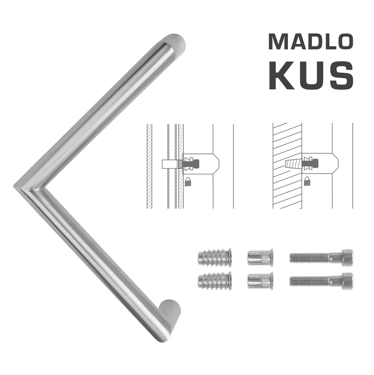Madlo na dveře FT - MADLO kód K14 Ø 30 mm SP ks BN - Broušená nerez