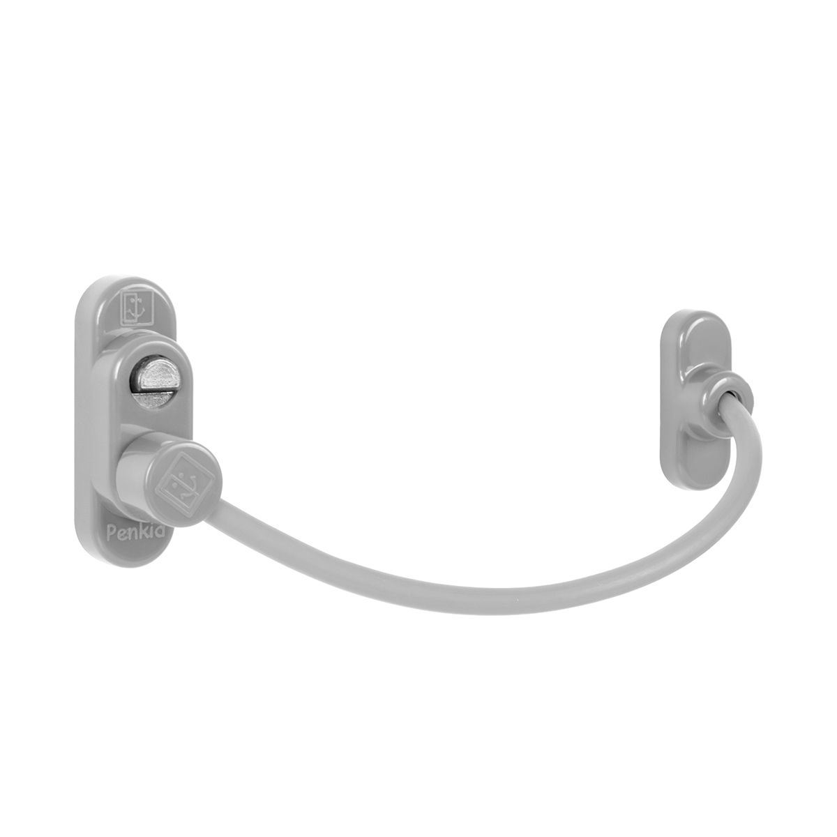 PD - Lankový zámek na okno s pojistkou STM - Stříbrná (RAL9006)