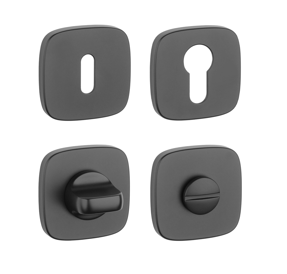 Rozeta ke klice AS - ROZETA - QR 7S BS - Černá matná