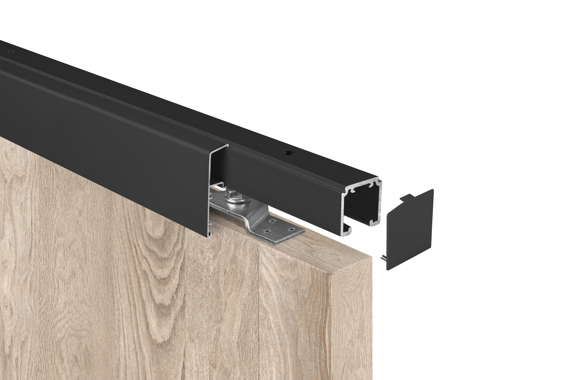 SC - POSUVNÝ SYSTÉM SERIES 100 SILENT 80 KG s krytem na profil BS - Černá matná