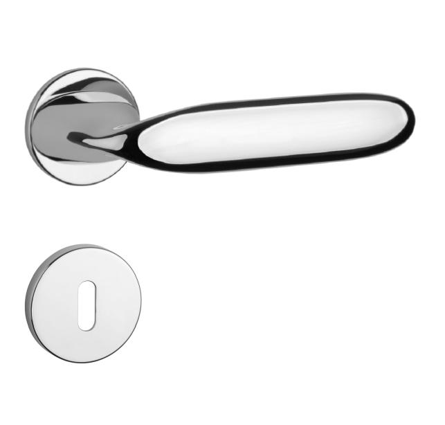 Klika na dveře AS - PEONIA - R 7S OC - Chrom lesklý