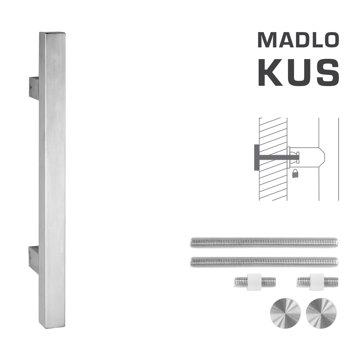 Madlo na dveře FT - MADLO kód K31 25x25 mm UN ks BN - Broušená nerez