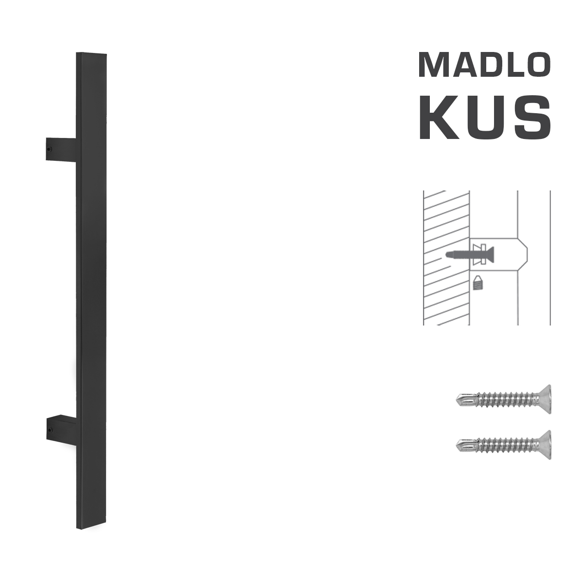Madlo na dveře FT - MADLO kód K41S 40x10 mm ST ks BS - Černá matná