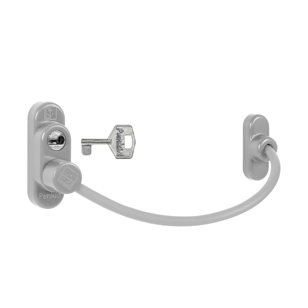 PD - Lankový zámek na okno s uzamykáním STM - Stříbrná (RAL9006)