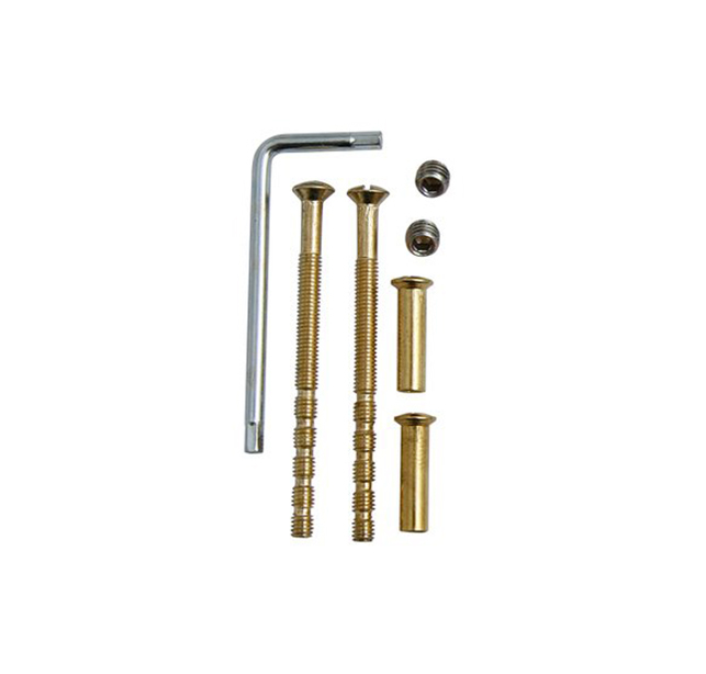 FO - Šrouby pro štít na prošroubování OLV - Mosaz leštěná lakovaná