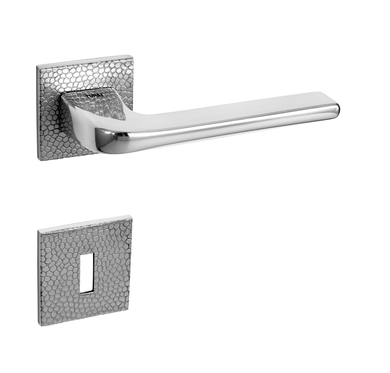 Klika na dveře TI - DARA - HR 4007 5SQ T1 OC - ​​Chrom lesklý (03)