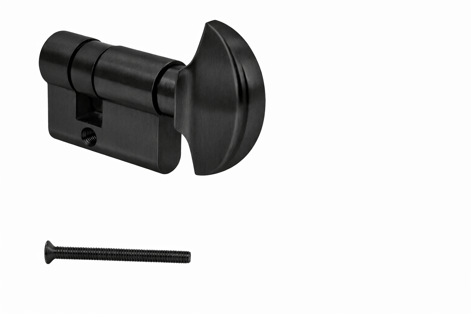 Stavební vložka MPK - Cylindrická vložka s knoflíkem pro kování na sklo BS - Černá matná