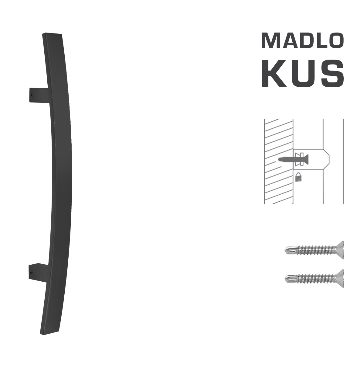 Madlo na dveře FT - MADLO kód K41C 40x10 mm ST ks BS - Černá matná