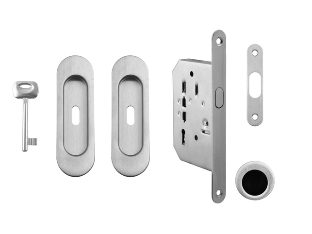 FT - Set na posuvné dveře oválný - BB / S OCS - Chrom broušený