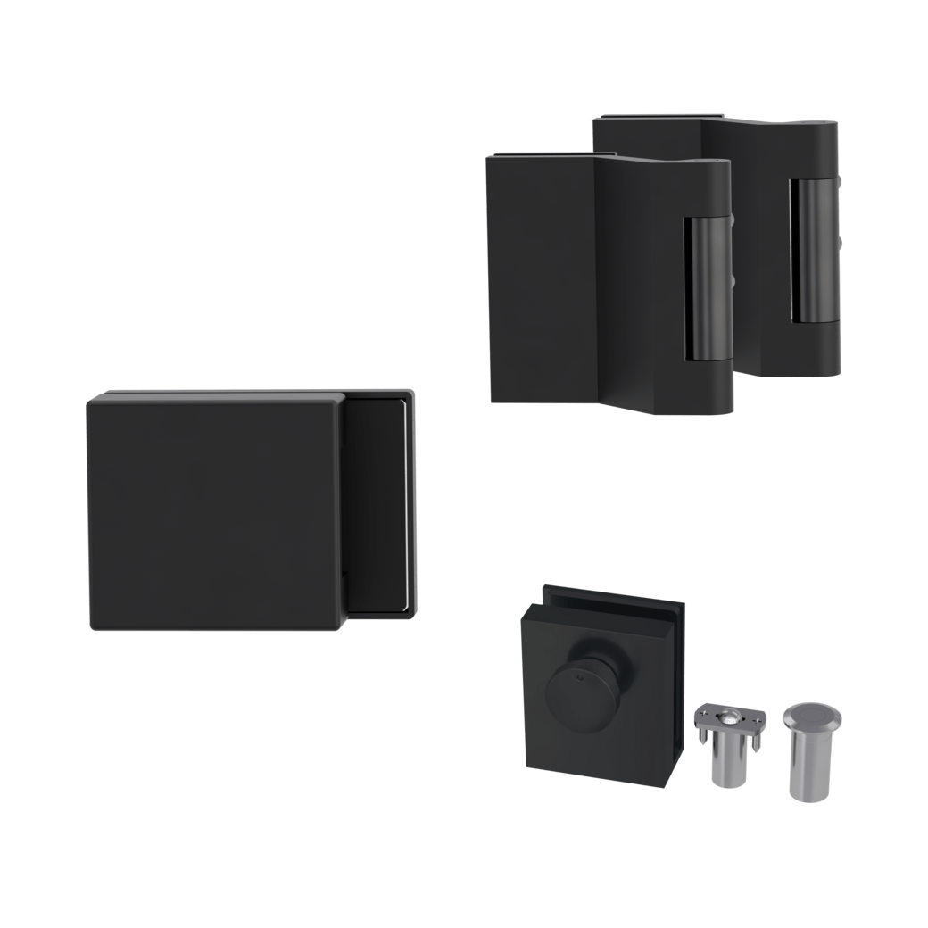 GK - PURISTO S - Sada (protikus, 3-díl. závěsy, zástrč dolní/horní) - magnetická Grafit černá (78)