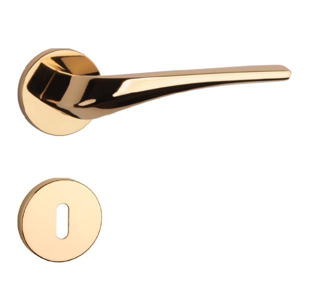 Klika na dveře AS - DALIA - R 7S OLV - Mosaz leštěná lakovaná