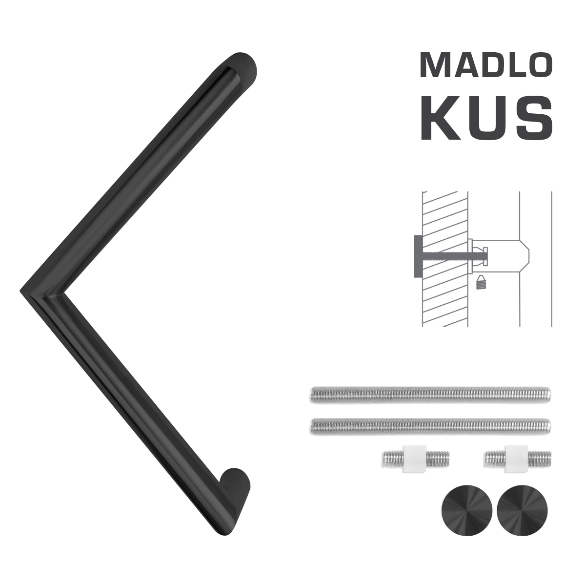Madlo na dveře FT - MADLO kód K14 Ø 30 mm UN ks BS - Černá matná