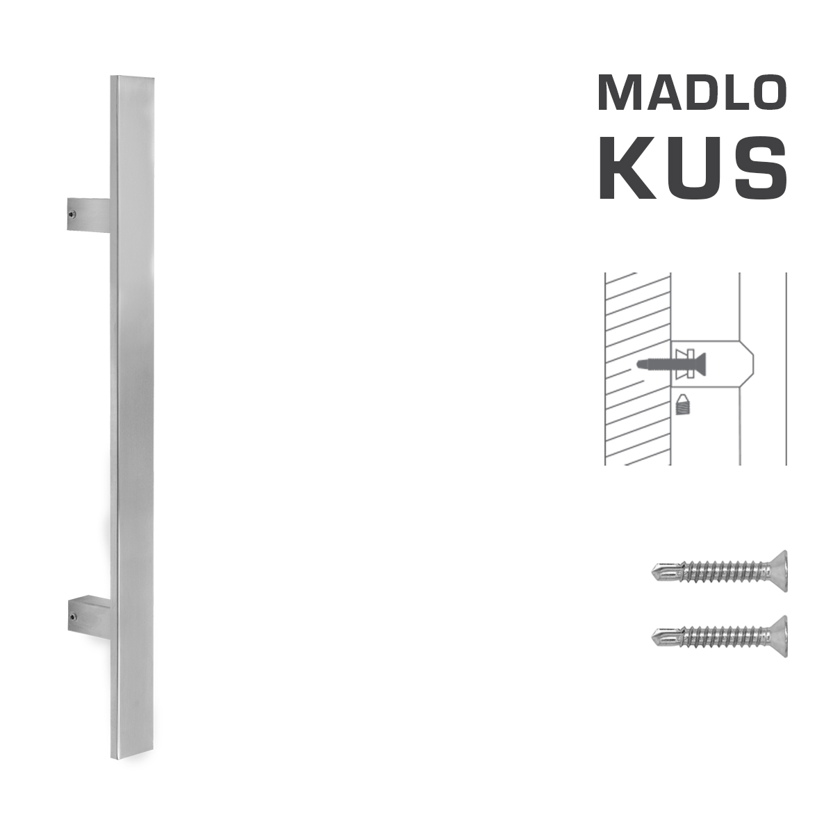 Madlo na dveře FT - MADLO kód K41S 40x10 mm ST ks BN - Broušená nerez