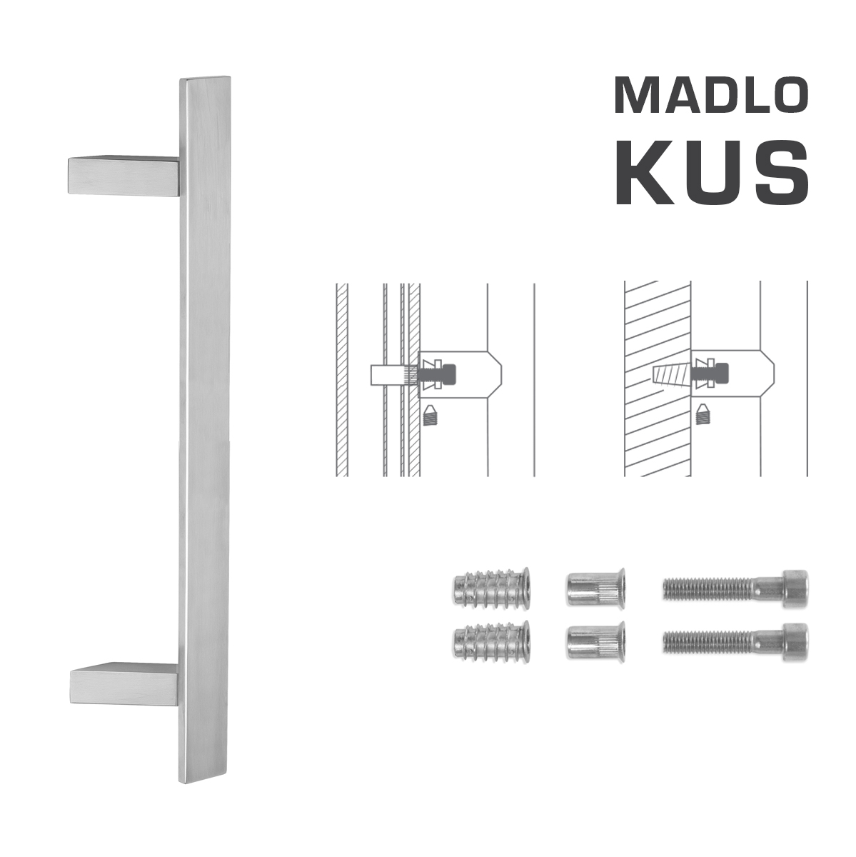 Madlo na dveře FT - MADLO kód K41Z 40x10 mm SP ks BN - Broušená nerez