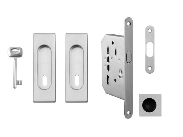 FT - Set na posuvné dveře hranatý - BB / D OCS - Chrom broušený