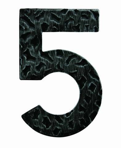 LR - Domovní číslice "5" - 120 mm Černá kovaná