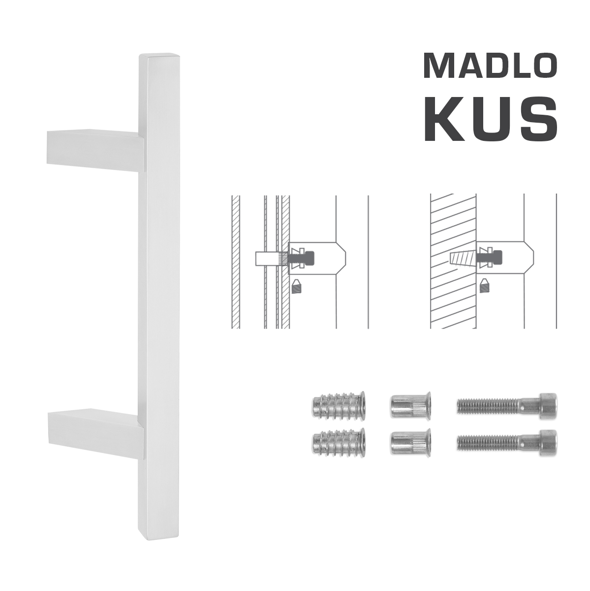 Madlo na dveře FT - MADLO kód K31Z 25x25 mm SP ks WS - Bílá matná