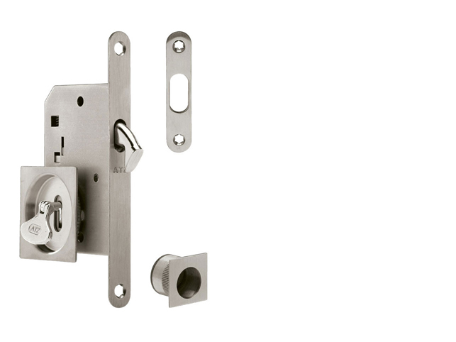 ATZ - Set na posuvné dveře hranatý 3973 BB BN - Broušená nerez