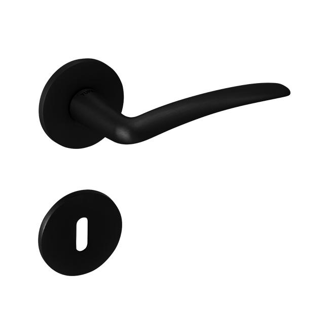 Klika na dveře TI - NOEMI - R 228 5S BS - Černá matná (153)