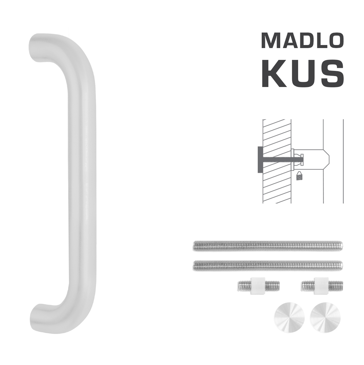 Madlo na dveře FT - MADLO kód K01 Ø 32 mm UN ks WS - Bílá matná