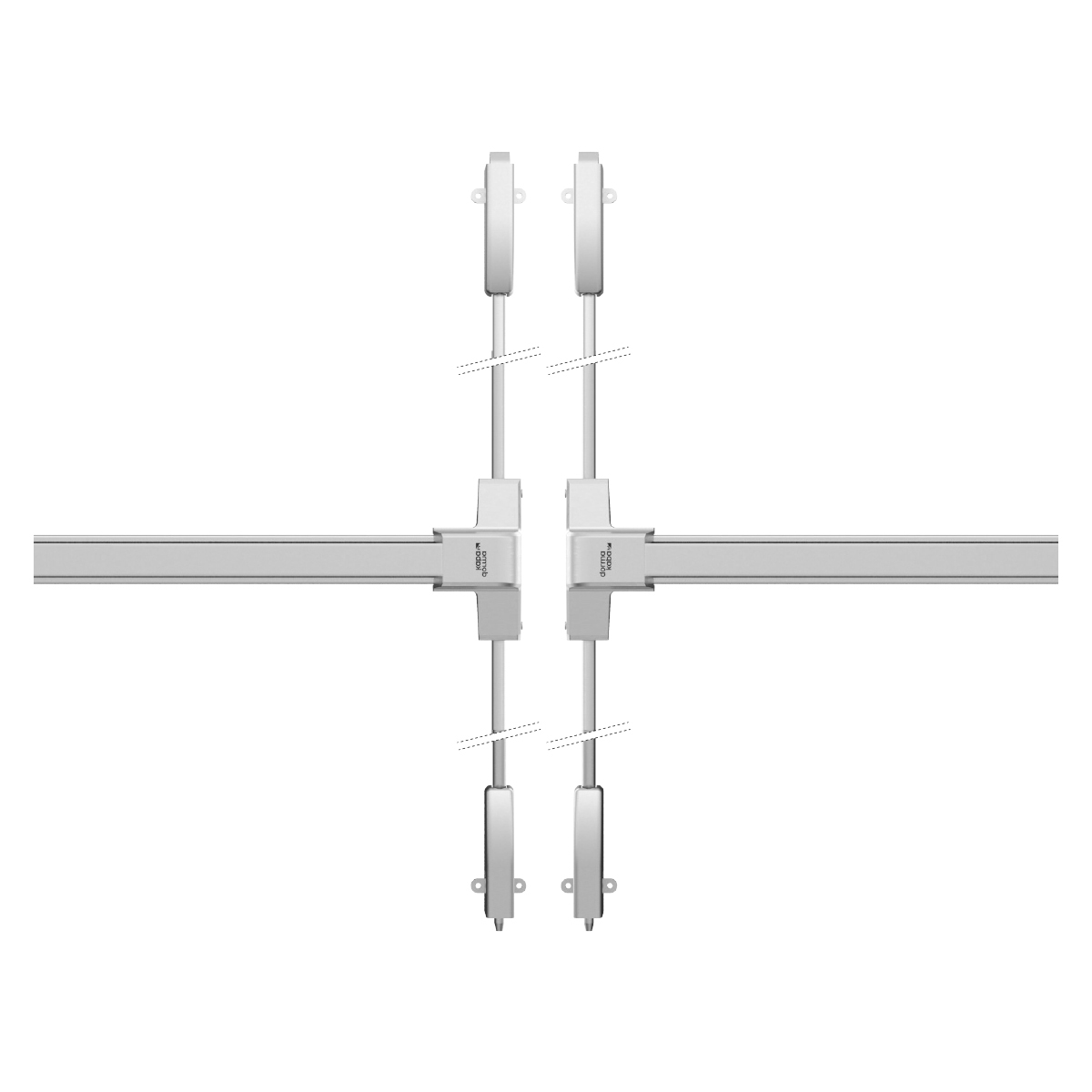 DK - PANIKOVÉ KOVÁNÍ PHB 1202/1202 - 4-bodové zajištění D2/2H-2D Stříbrná