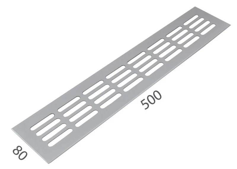 SRL - ALFA větrací mřížka šířka 80 x 500 mm F1 - Stříbrný elox