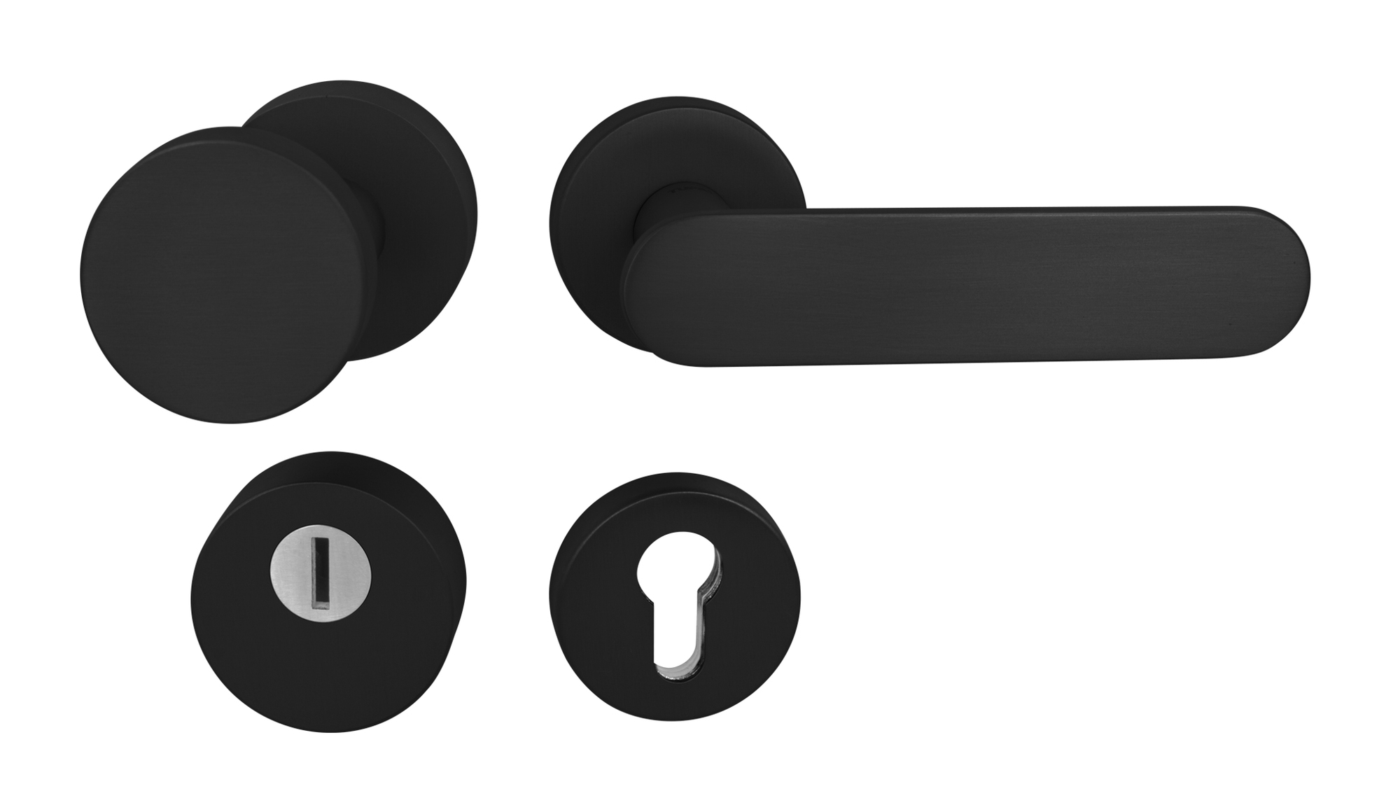 Bezpečnostní kování TI - CUBO/NELA - R BS - Černá matná (153)