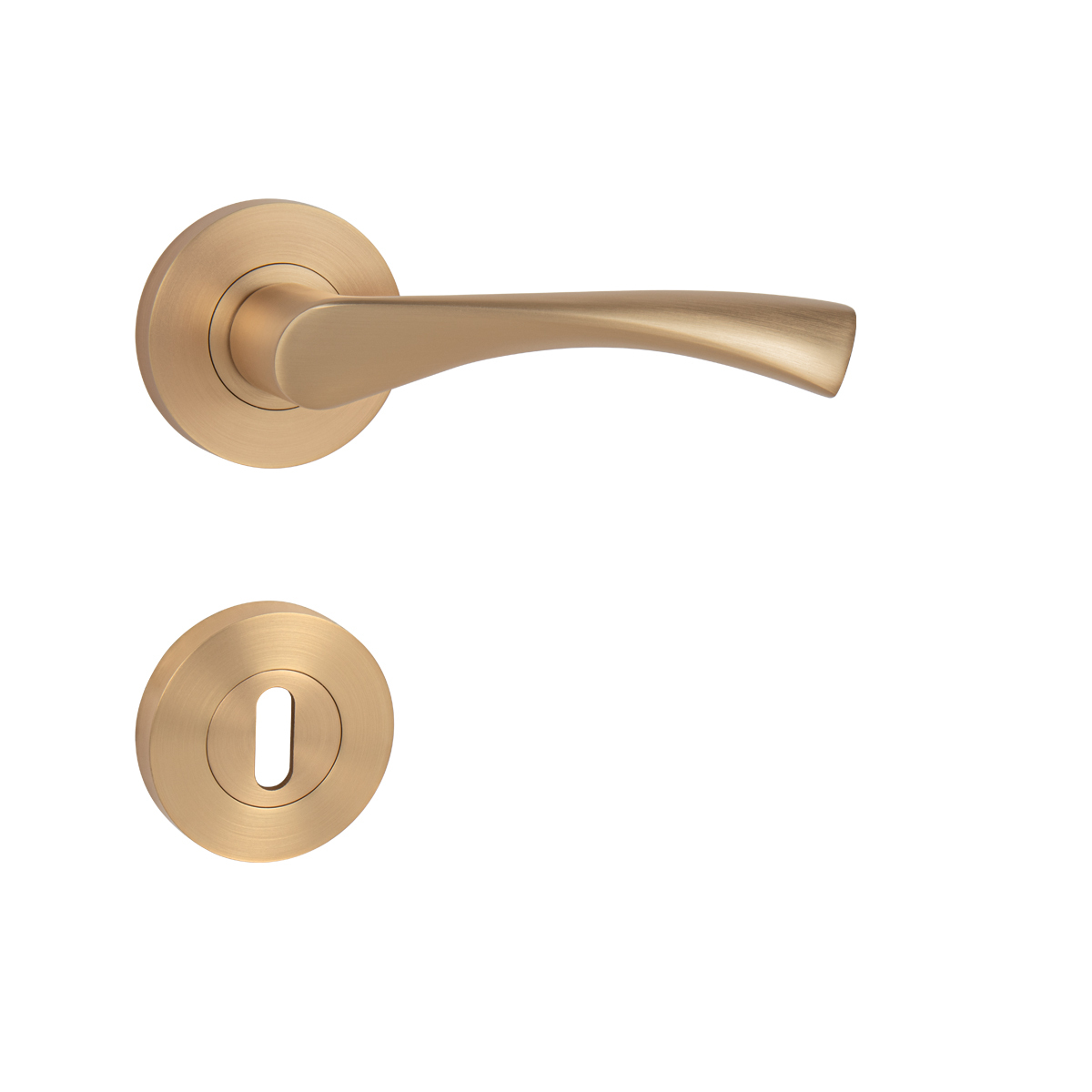 Klika na dveře MP - SPIRIT - R OLS - Mosaz broušená