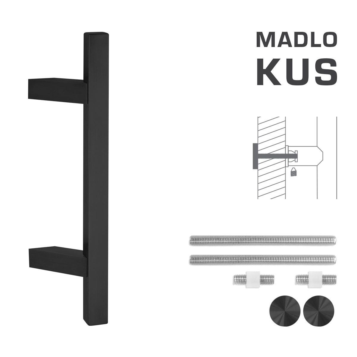 Madlo na dveře FT - MADLO kód K31Z 25x25 mm UN ks BS - Černá matná