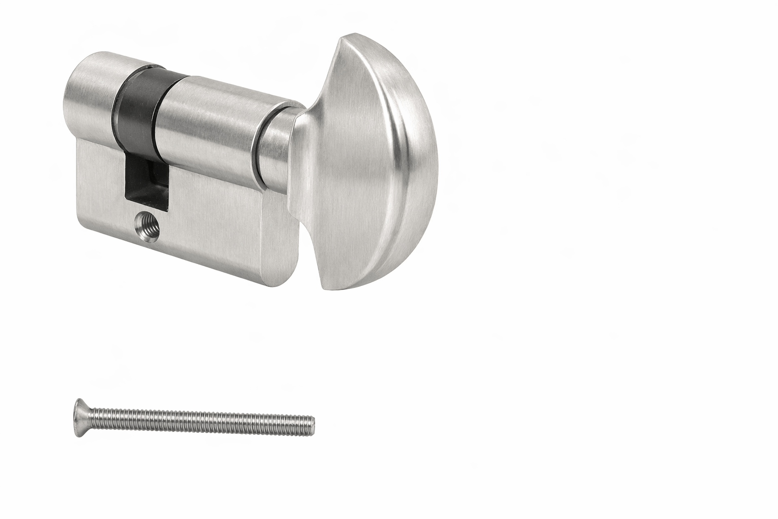 MPK - Cylindrická vložka s knoflíkem pro kování na sklo ONS - Nikl broušený