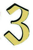 LR - Domovní číslice "3" - 120 mm Bronz
