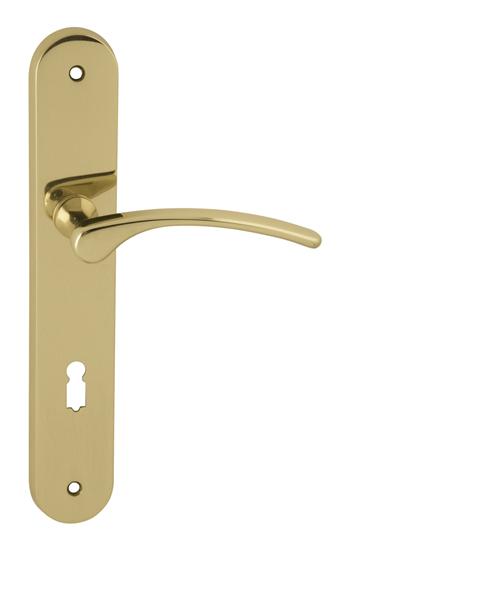 Klika na dveře FO - LAURA 2 OLV - Mosaz leštěná lakovaná