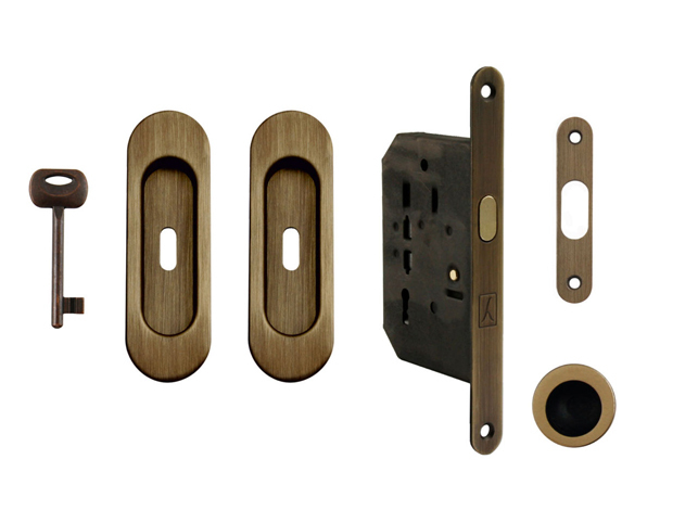 FT - Set na posuvné dveře oválný - BB / S OGS - Bronz česaný matný