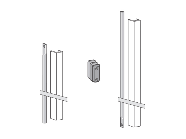DK - Komponenty panikového kování - Set závory s krytem PHX 05F WS - Bílá matná