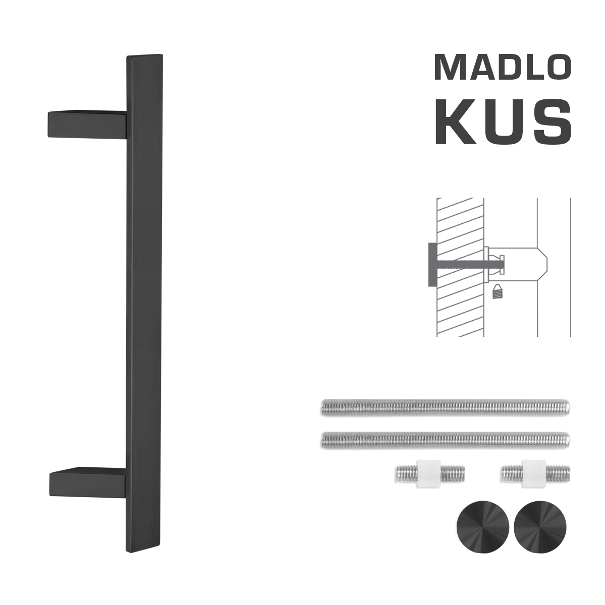 Madlo na dveře FT - MADLO kód K41Z 40x10 mm UN ks BS - Černá matná