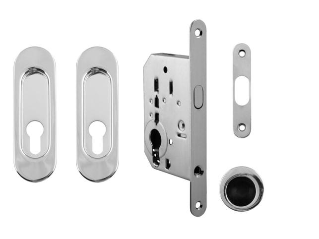 FT - Set na posuvné dveře oválný - PZ / D OC - Chrom lesklý