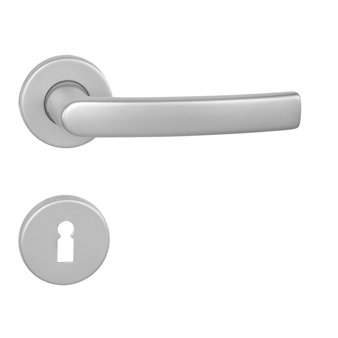 Klika na dveře BA - MIRA - R F1 - Stříbrný elox