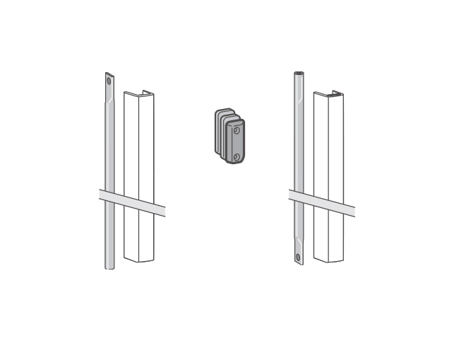 DK - Komponenty panikového kování - Set závory s krytem PHX 04F WS - Bílá matná