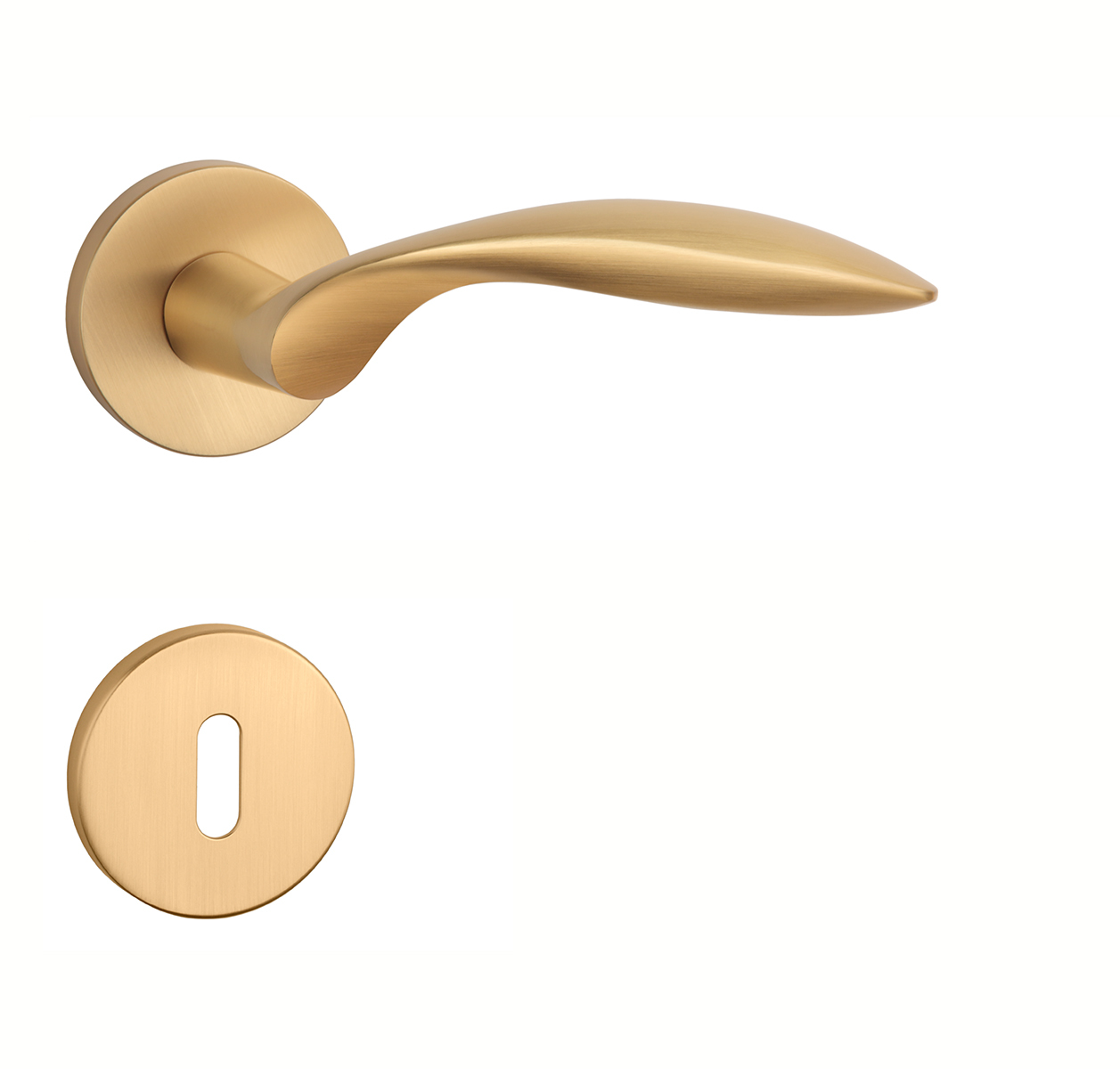 Klika na dveře AS - GERBERA - R 7S OLS - Mosaz broušená