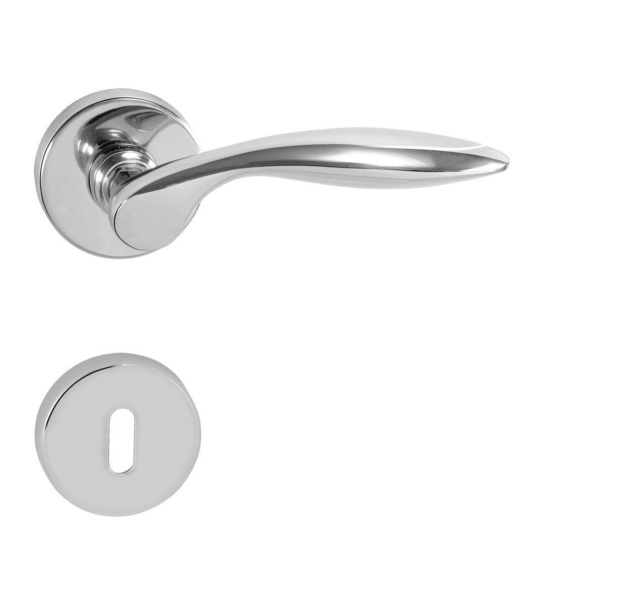 Klika na dveře TI - CLAUDIA - R 1938 OC - ​​Chrom lesklý (03)