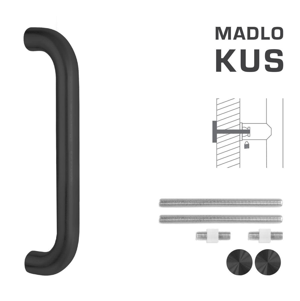 Madlo na dveře FT - MADLO kód K01 Ø 32 mm UN ks BS - Černá matná