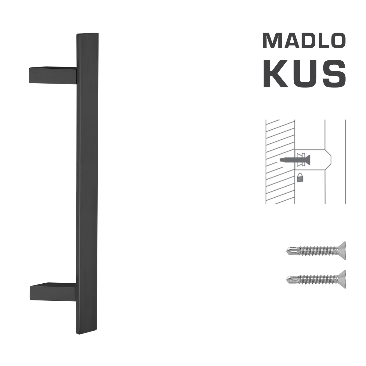 Madlo na dveře FT - MADLO kód K41Z 40x10 mm ST ks BS - Černá matná