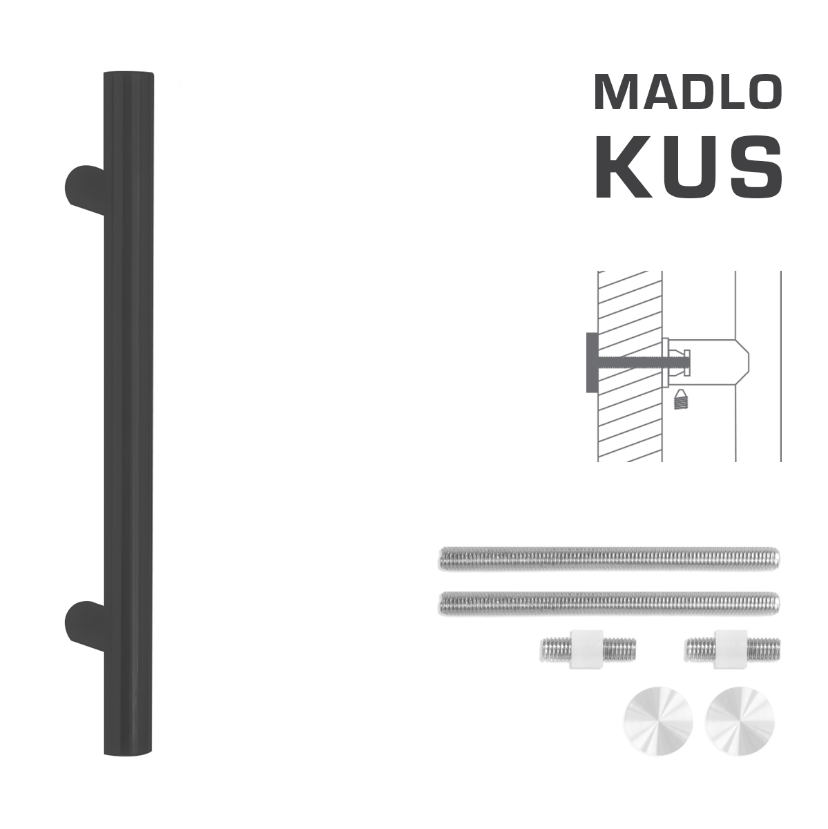 Madlo na dveře FT - MADLO kód K00 Ø 35 mm UN ks BS - Černá matná