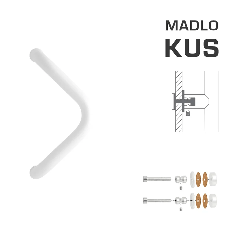 Madlo na dveře WA - MADLO M6 WA/C-S-SKLO ks Bílá (RAL 9016)