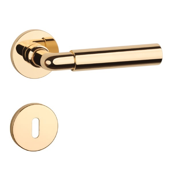 Klika na dveře AS - FICARIA - R 7S OLV - Mosaz leštěná lakovaná