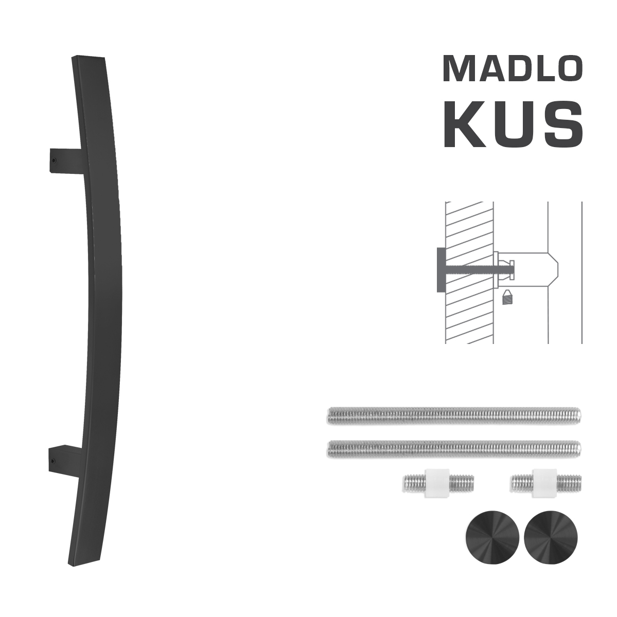 Madlo na dveře FT - MADLO kód K41C 40x10 mm UN ks BS - Černá matná