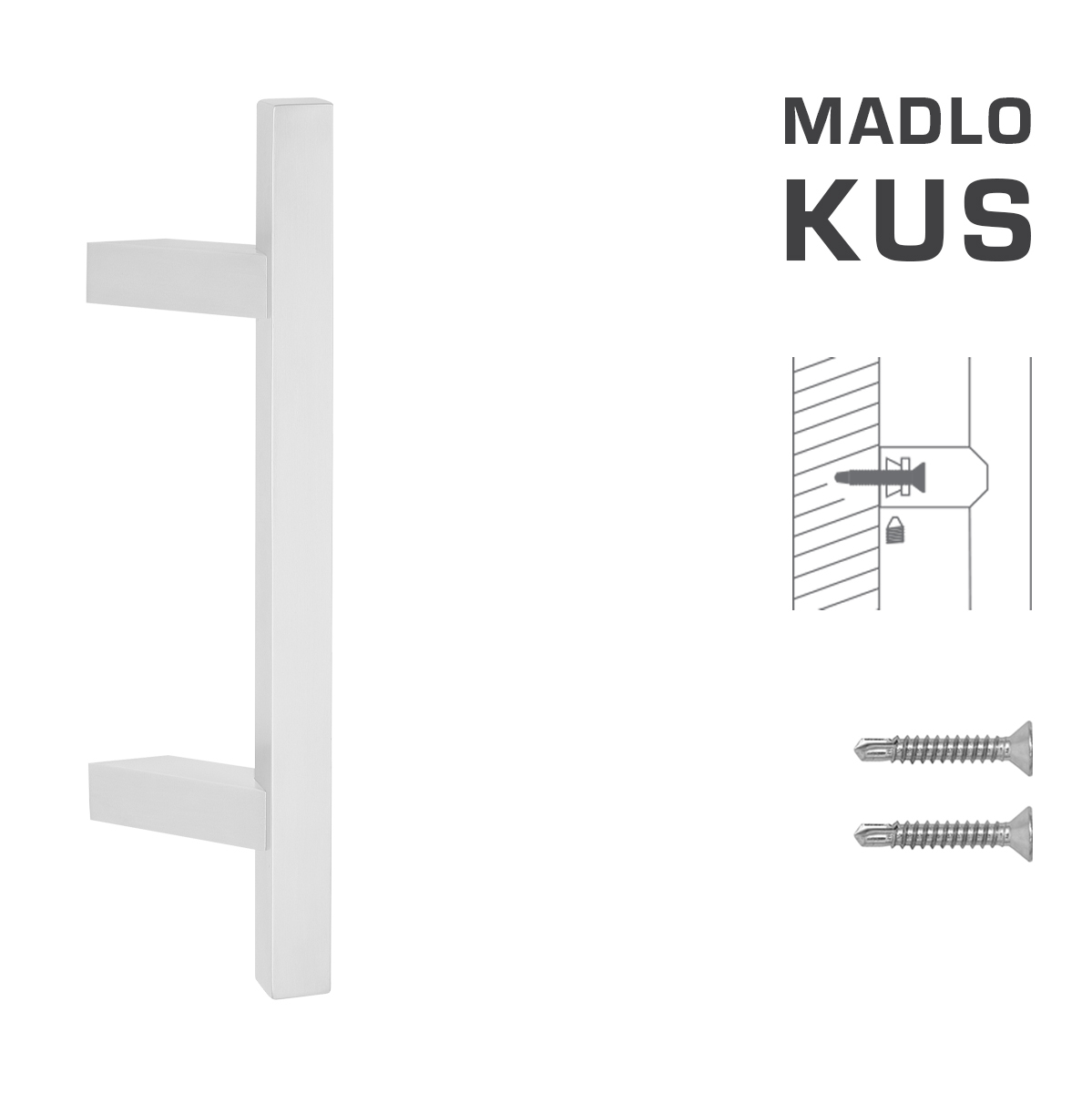 Madlo na dveře FT - MADLO kód K31Z 25x25 mm ST ks WS - Bílá matná