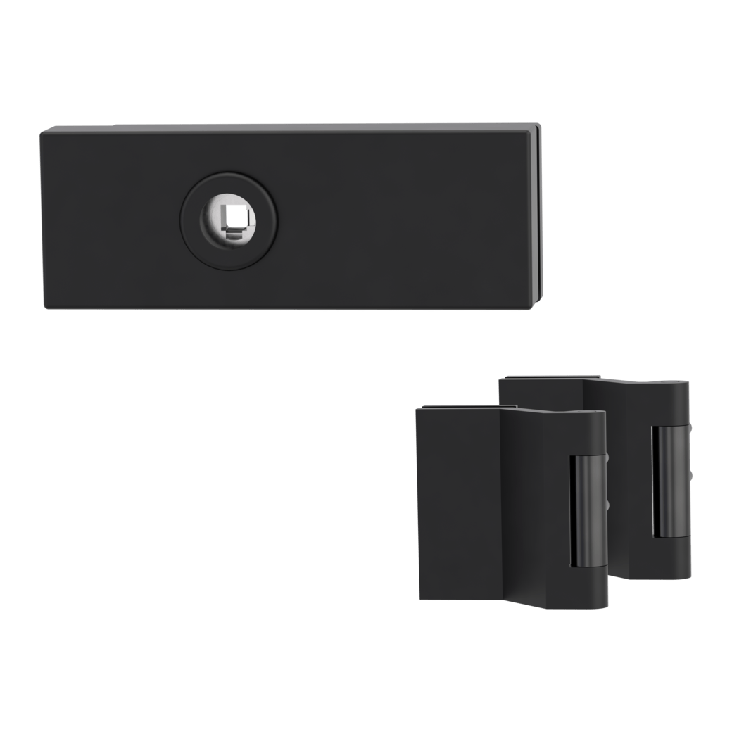 GK - PURISTO S - ZÁMEK na skleněné dveře - UV - magnetický (vč. závěsů) Grafit černá (78)