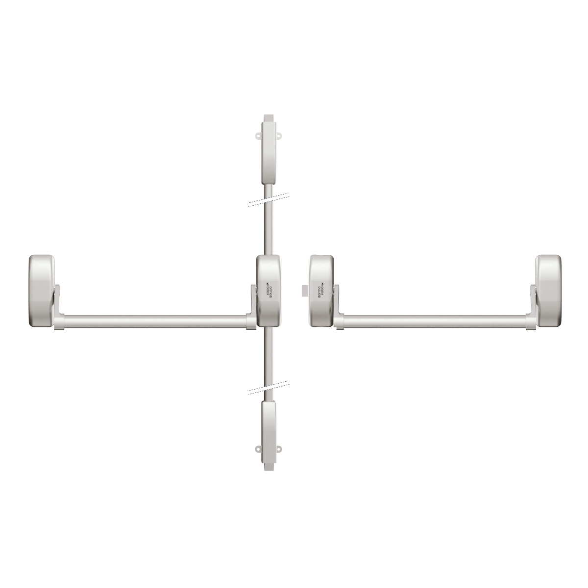 DK - PANIKOVÉ KOVÁNÍ PHA 1102/1202 - 3-bodové zajištění D2/1H-1D-1B BN - Broušená nerez